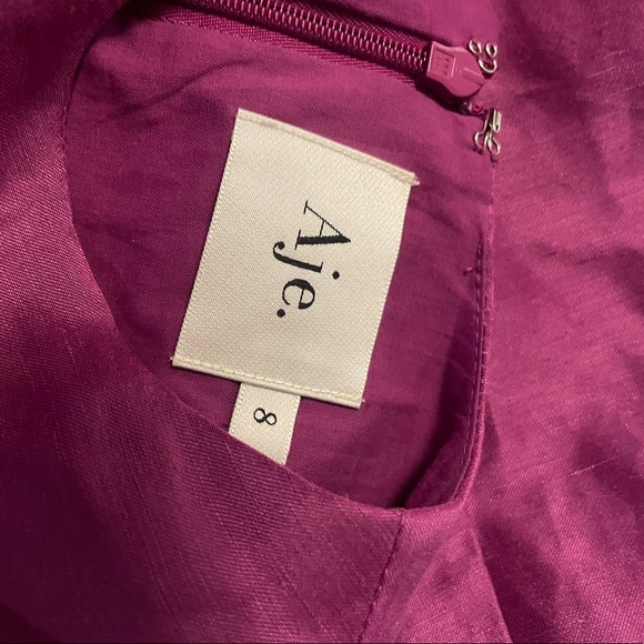 AJE Chateau Cut Out Dress in Fuchsia - Picture 6 of 10